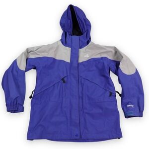 EMS  Gore-Tex XCR‎ Jacket Womens Small Blue Gray Hooded Windbreaker 3-1 Ski Rain